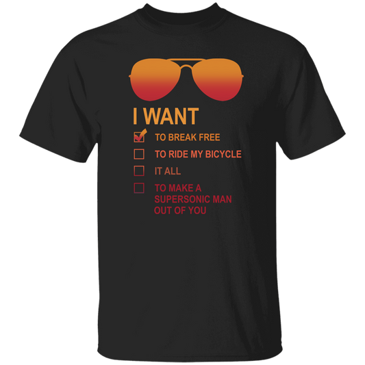I Want to Break Free Freddie Mercury Glasses T-Shirt - leleart