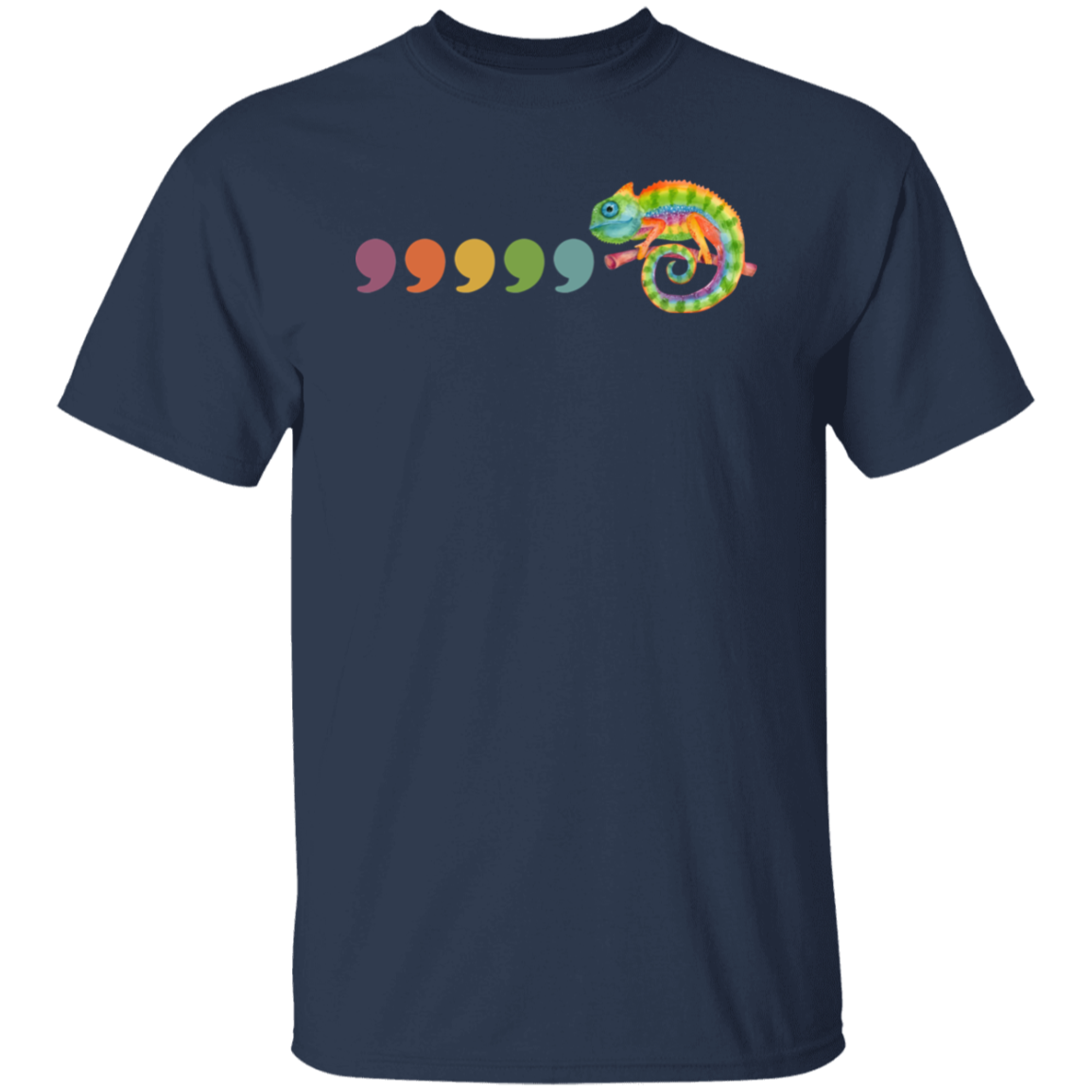 Comma Comma Chameleon Teacher T-Shirt - lapicta