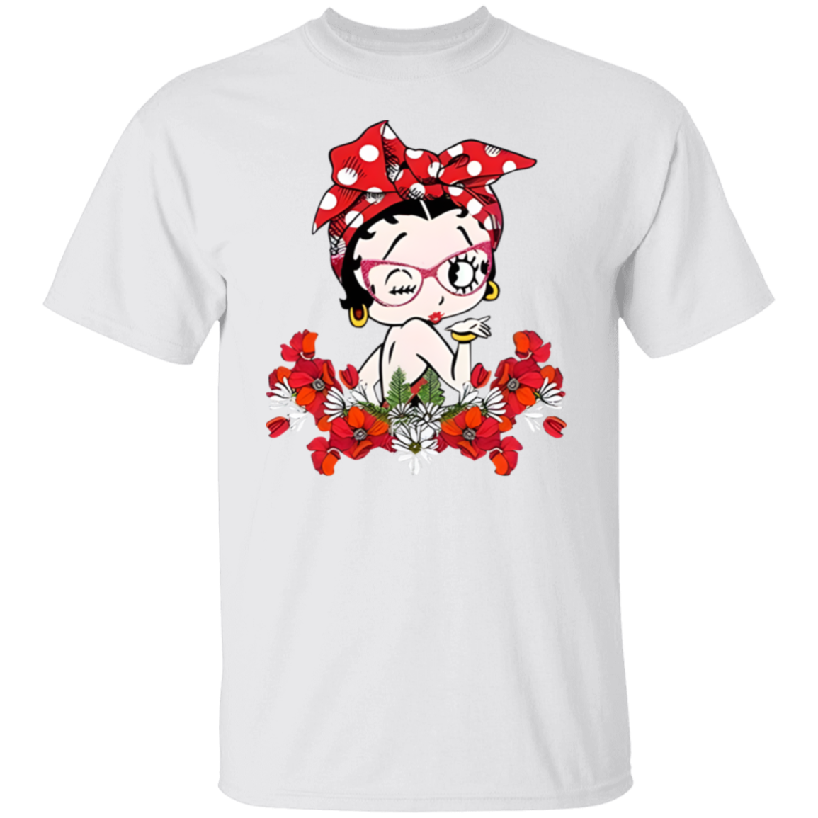 Betty Boop Flower  T-Shirt - leleart