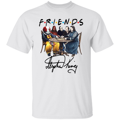Stephen King Horror Characters Friends Signature T-Shirt - leleart