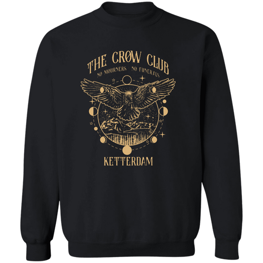 The Crow Club No Mourners No Funerals Teacher Vintage G180 Gildan Crewneck Pullover Sweatshirt - letter
