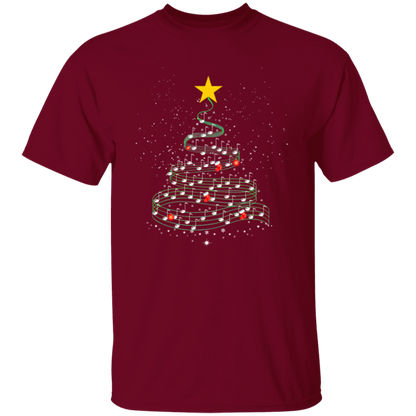 Music Note Christmas Tree Teacher Vintage Unisex  T-Shirt - letter