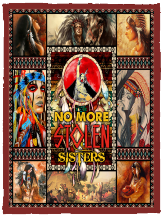 No More Siolen Sisters Fleece Blanket, Premium Sherpa Blanket, Native Blanket, Native American Blanket, Graduation Gifts	VPS Cozy Plush Fleece Blanket - 30x40