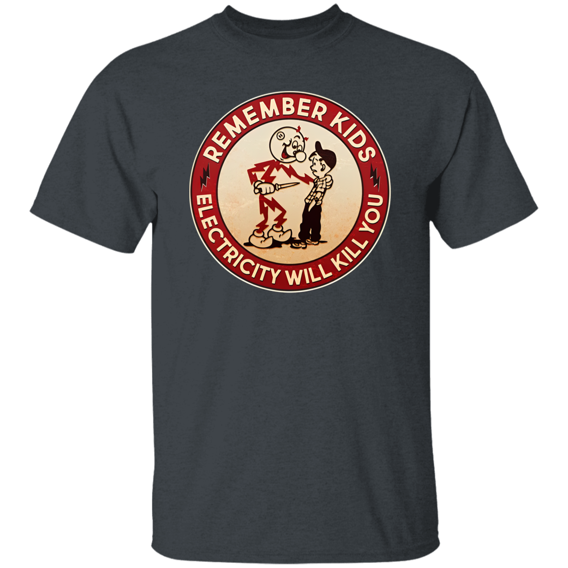 Funny Retro Vintage Electricity Will Kill You Emblem Vintage T-Shirt