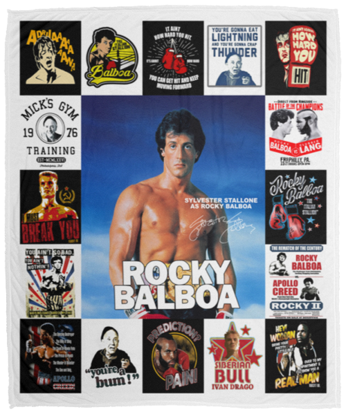 Rocky Balboa Film Series Lovers Fleece Blanket, Premium Sherpa Blanket, Rocky Balboa Blanket, Sylvester Stallone BlanketVPM Cozy Plush Fleece Blanket - 50x60