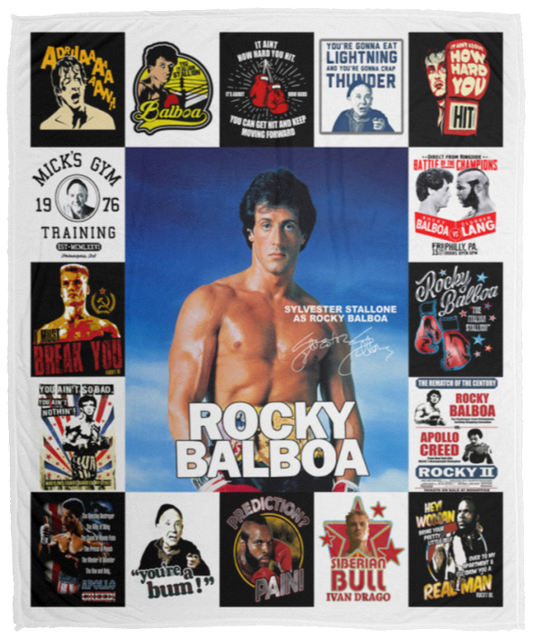 Rocky Balboa Film Series Lovers Fleece Blanket, Premium Sherpa Blanket, Rocky Balboa Blanket, Sylvester Stallone BlanketVPM Cozy Plush Fleece Blanket - 50x60