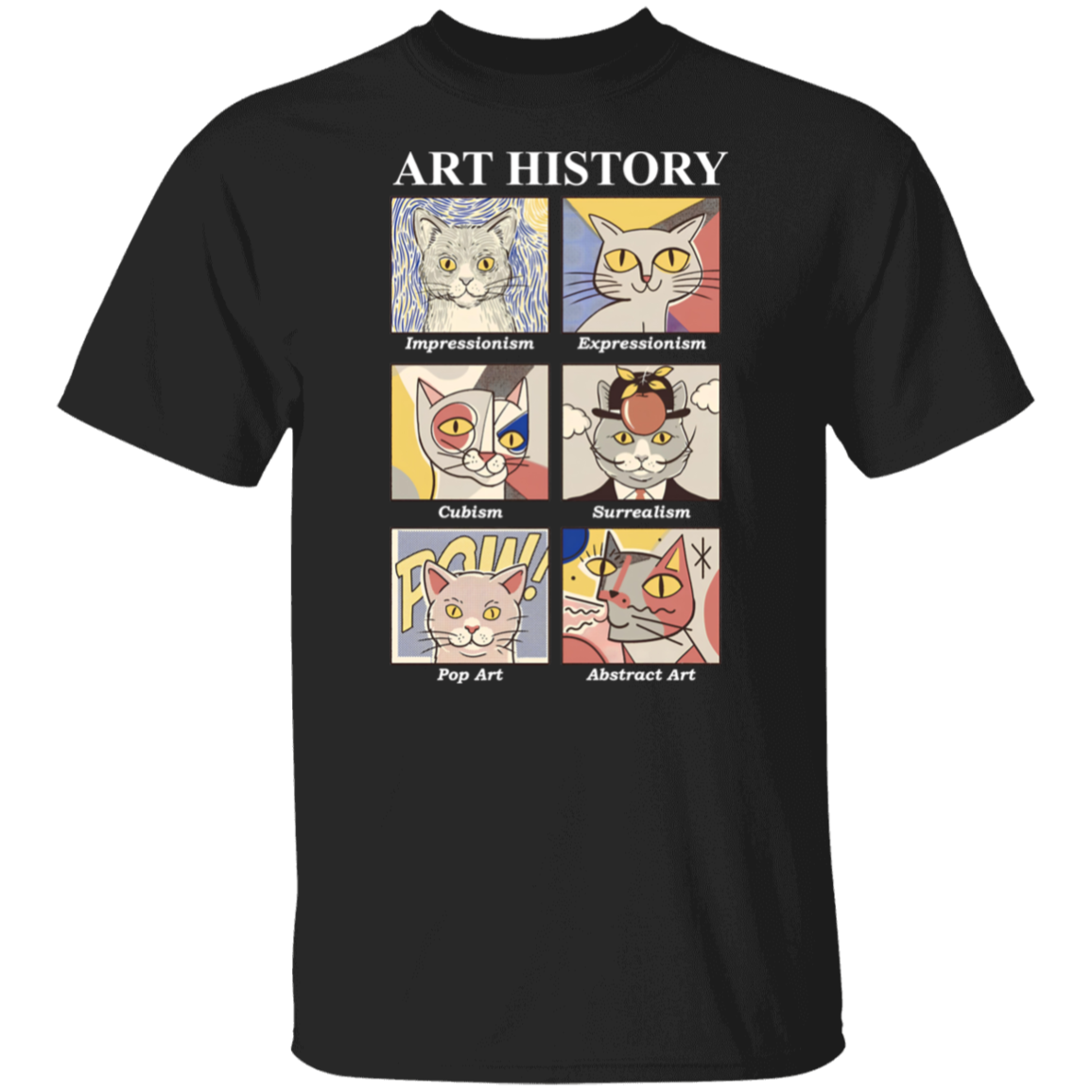 Art History Cat Teacher Vintage Unisex T-Shirt - letter
