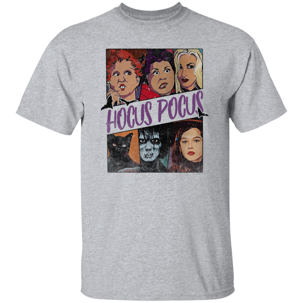 G500 5.3 oz. T-Shirt Retro Hocus Pocus Characters Vintage T-Shirt