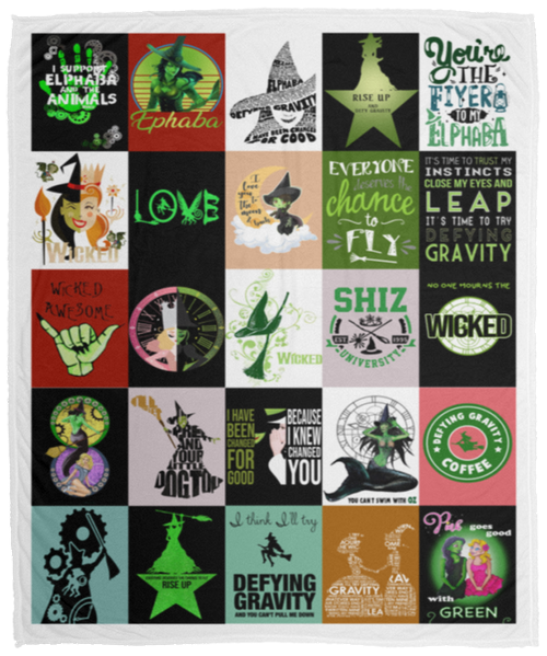 Wicked Fleece Blanket, Premium Sherpa Blanket, Wicked Blanket, Musical Quilt, Wicked Musical Blanket	VPM Cozy Plush Fleece Blanket - 50x60