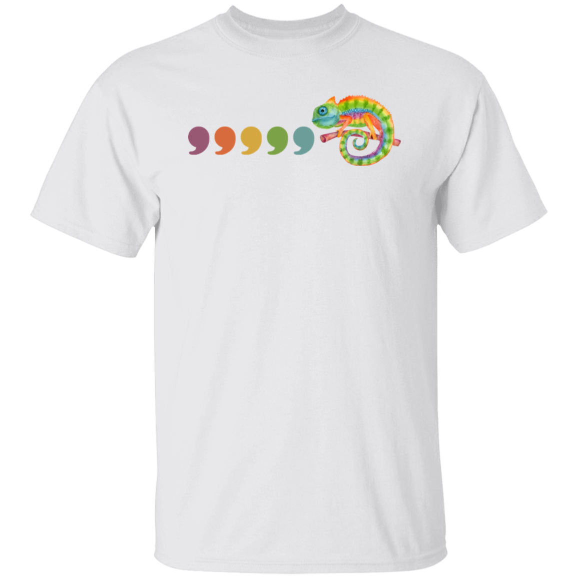 Comma Comma Chameleon Teacher T-Shirt - lapicta