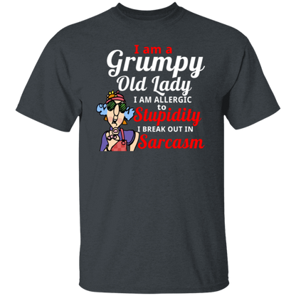 I’m A Grumpy Old Lady I Am Allergic To Stupidity I Break Out In Sarcasm T-Shirt - leleart