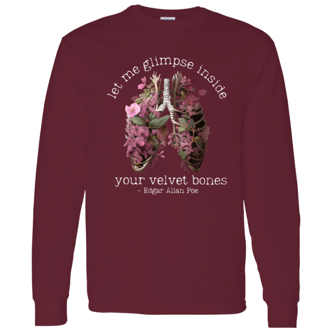 Edgar Allan Poe Let Me Glimpse Inside Your Velvet Bones Funny Halloween Teacher Vintage T-Shirt