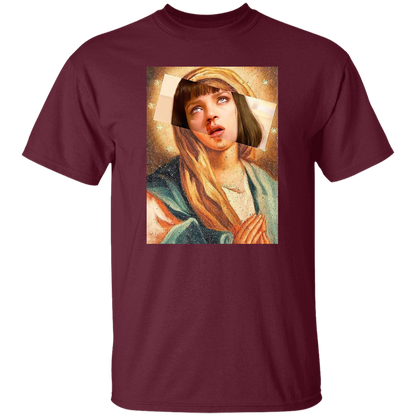 Pulp Fiction Virgin Mary Mia Wallace T-Shirt - leleart