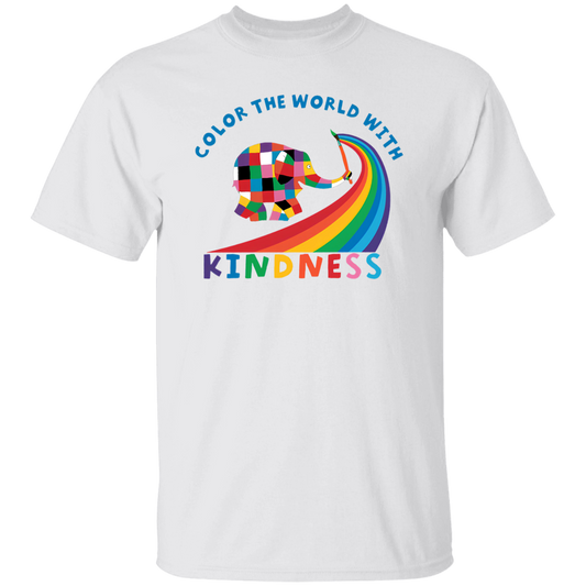 Elephant Elmer Color The World With Kindness Funny Art Teacher Vintage T-Shirt