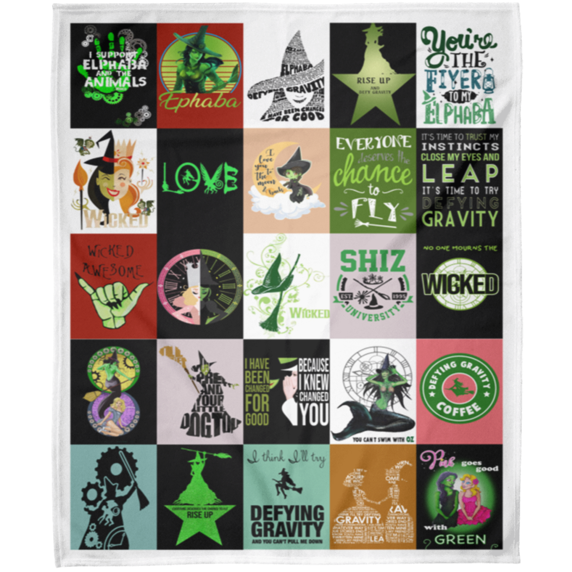 Wicked Fleece Blanket, Premium Sherpa Blanket, Wicked Blanket, Musical Quilt, Wicked Musical Blanket	FLM Arctic Fleece Blanket 50x60