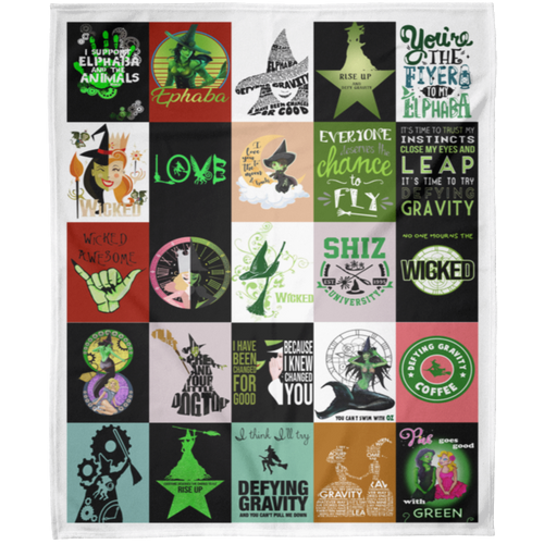 Wicked Fleece Blanket, Premium Sherpa Blanket, Wicked Blanket, Musical Quilt, Wicked Musical Blanket	FLM Arctic Fleece Blanket 50x60