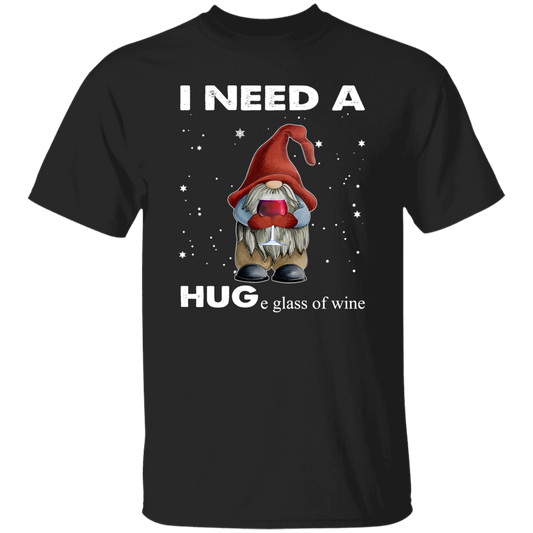 Christmas Gnome I Need A Huge Glass Of Wine Vintage T-Shirt, Christmas Shirt, Gnome Shirt, Drinking Shirt, Gift Tee For You And Your Family	G500 5.3 oz. T-Shirt