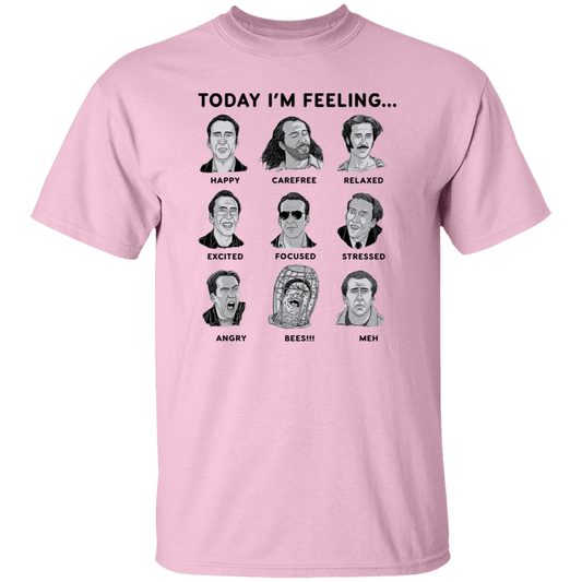 Nicolas Cage Today I'm Feeling Vintage T-Shirt, Nicolas Cage Shirt, Nicolas Cage Lovers Shirt, Actor Shirt, Comedian Shirt, Cage ShirtG500 5.3 oz. T-Shirt