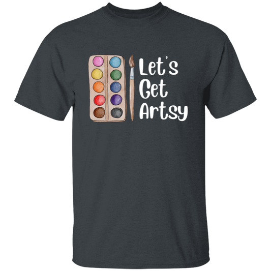 Let's Get Artsy Teacher Vintage Unisex T-Shirt - letter