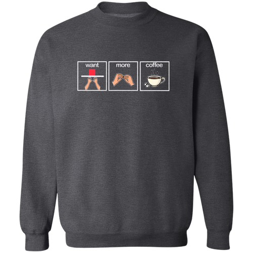 Want More Coffee Teacher Vintage G180 Gildan Crewneck Pullover Sweatshirt- letter