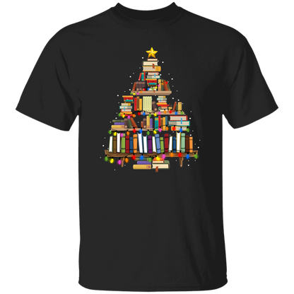 Book Christmas Tree Teacher  T-Shirt - lapicta