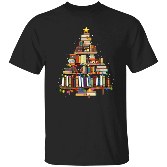 Book Christmas Tree Teacher  T-Shirt - lapicta