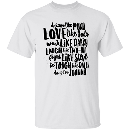 The Outsiders Character Names Funny Literature Teacher Vintage T-Shirt