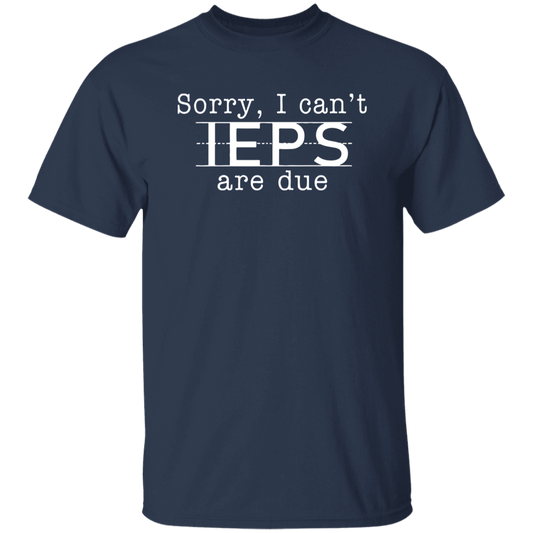Sorry I Can't IEPS Are Due Teacher Unisex T-Shirt, IEPS Shirt, SPED Teacher Shirt, Special Education Shirt, Back To School Gift	G500 5.3 oz. T-Shirt