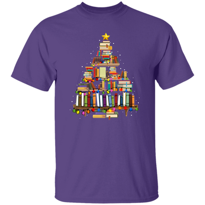 Book Christmas Tree Teacher  T-Shirt - lapicta