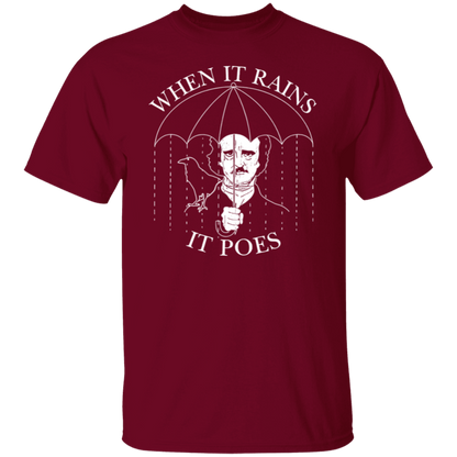When It Rains It Poes Teacher T-Shirt - CDCraft