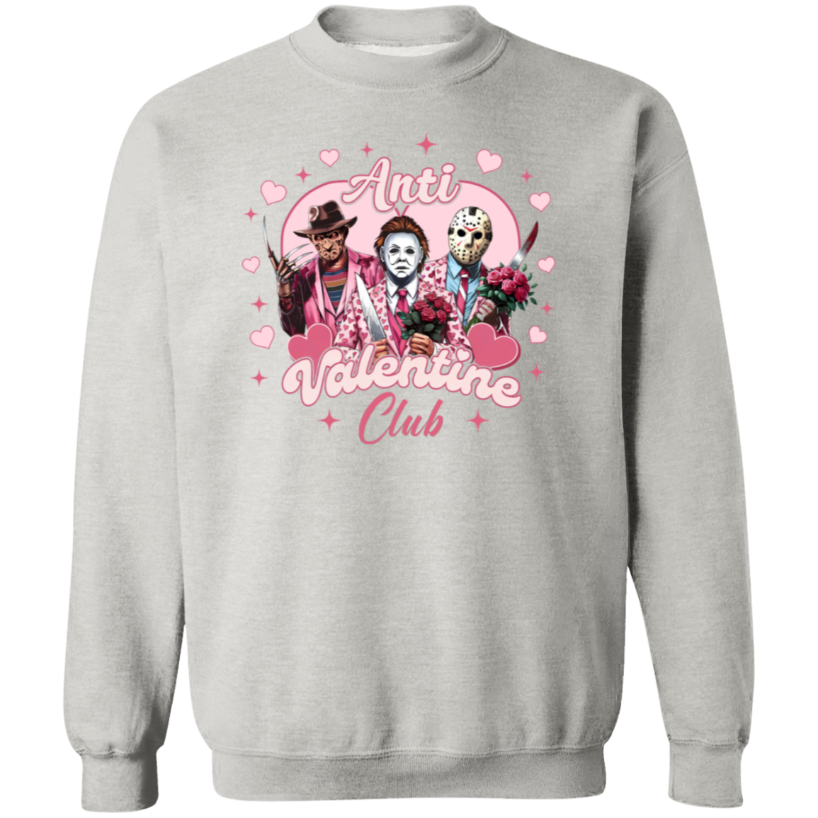 Anti Valentine Club Horror Friends Crewneck Pullover Sweatshirt - ID30122424