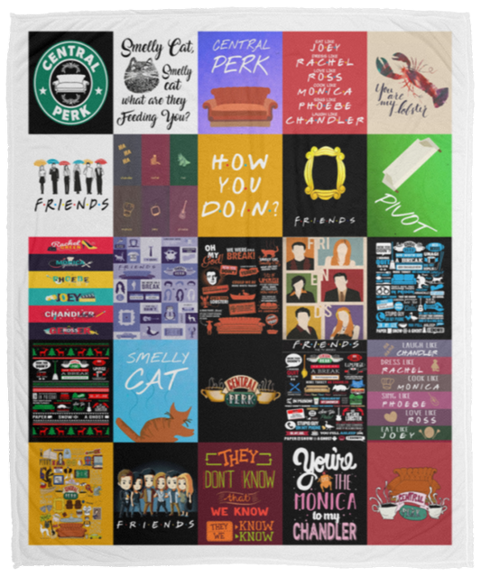Friends TV Show Christmas Fleece Blanket, Premium Sherpa Blanket, Friends TV Series Blanket, Friends Quilt, Christmas Gift Blanket	VPM Cozy Plush Fleece Blanket - 50x60