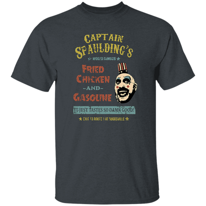Captain Spaulding's World Famous Fried Chicken and Gasoline Retro T-Shirt - leleart
