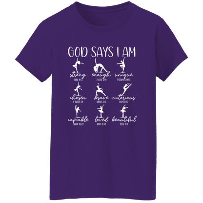God Says I Am Dancer Teacher Vintage Ladies' 5.3 oz. T-Shirt