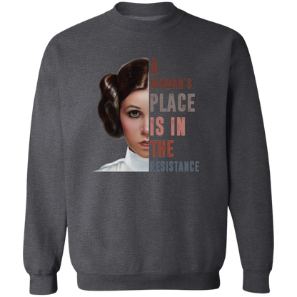 Princess Leia A Woman’s Place Is In The Resistance Vintage  Crewneck Pullover Sweatshirt