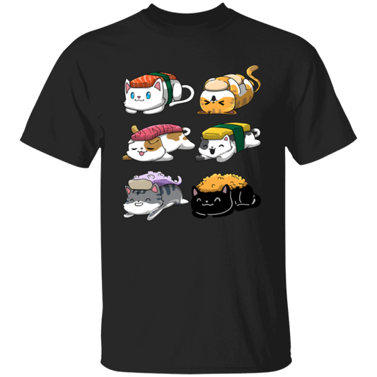 Sushi Cats Sushi Lover Cat Lover Kawaii Anime Neko T-Shirt