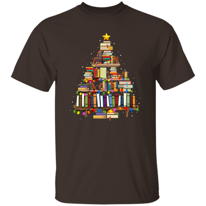 Book Christmas Tree Teacher  T-Shirt - lapicta