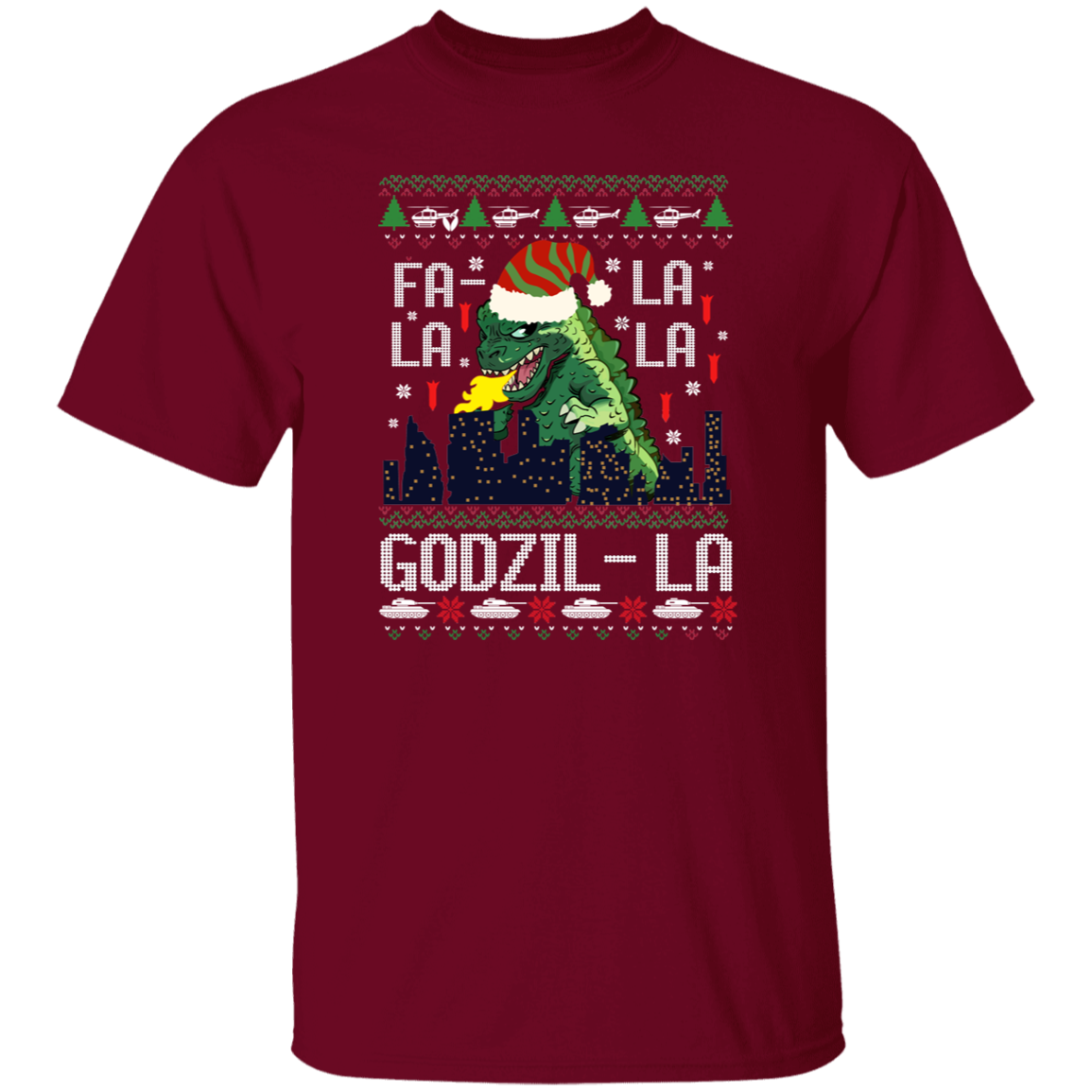 Fa La La La Godzilla Christmas Vintage T-Shirt