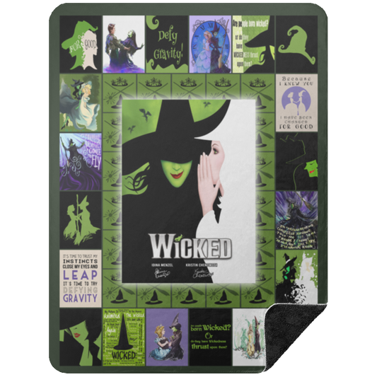 Wicked Fleece Blanket, Premium Sherpa Blanket, Wicked Blanket, Musical Quilt, Wicked Musical Blanket	BSHL Premium Black Sherpa Blanket 60x80