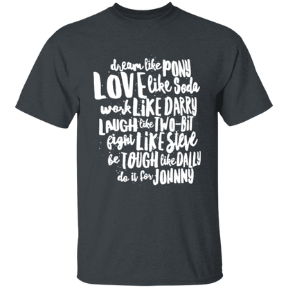 The Outsiders Character Names Funny Literature Teacher Vintage T-Shirt - YOUTH