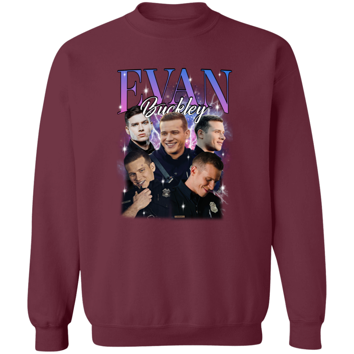 Evan Buckley Vintage  Crewneck Pullover Sweatshirt - ID15102448