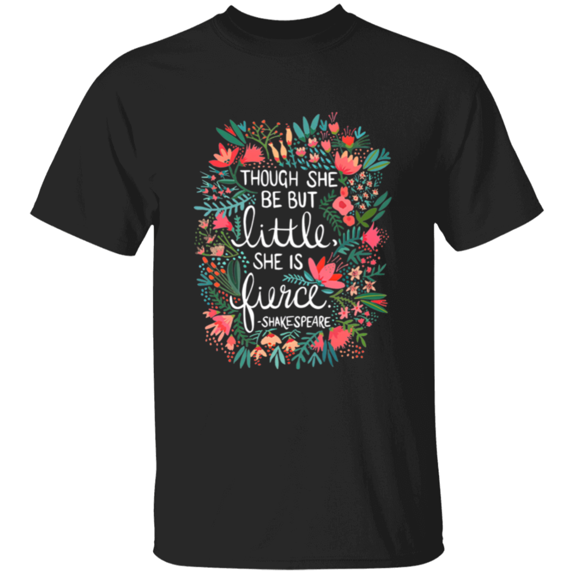 Though She Be But Little She Is Fierce Teacher Vintage G500B Youth 5.3 oz 100% Cotton T-Shirt - letter