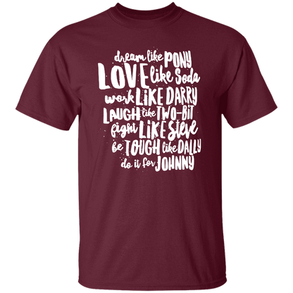 The Outsiders Character Names Funny Literature Teacher Vintage T-Shirt