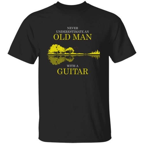 Natural Guitar Never Underestimate An Old Man With A Guitar T-Shirt