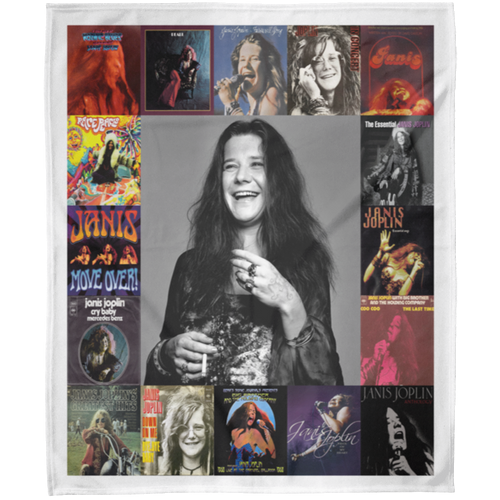 Janis Joplin Album Covers Music Fleece Blanket, Premium Sherpa Blanket, Janis Joplin Blanket, Rock Stars Blanket, Rock And Roll Lover Gift	FLM Arctic Fleece Blanket 50x60