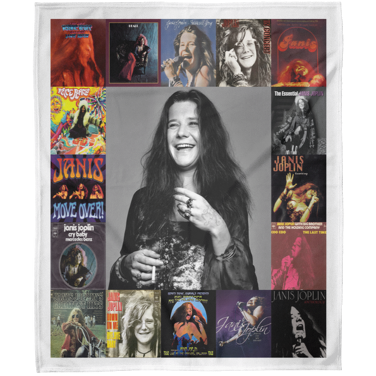 Janis Joplin Album Covers Music Fleece Blanket, Premium Sherpa Blanket, Janis Joplin Blanket, Rock Stars Blanket, Rock And Roll Lover Gift	FLM Arctic Fleece Blanket 50x60