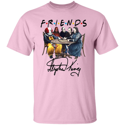 Stephen King Horror Characters Friends Signature T-Shirt - leleart