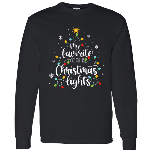 My Favorite Color Is Christmas Lights Teacher Vintage G540 LS T-Shirt 5.3 oz. - letter
