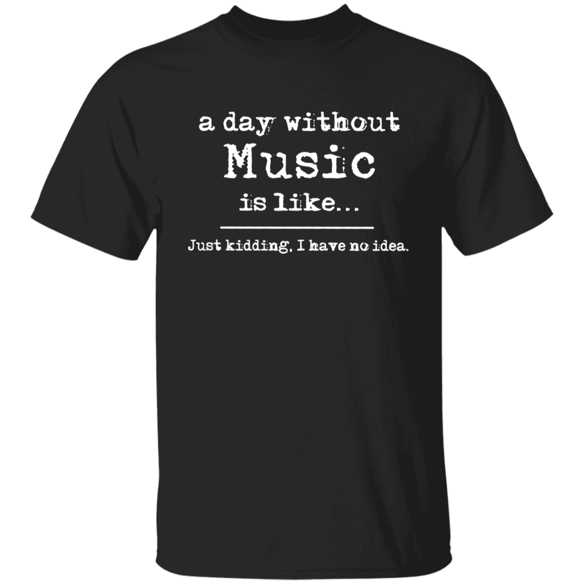 A Day Without Music Is Like Teacher Vintage G500B Youth 5.3 oz 100% Cotton T-Shirt - letter