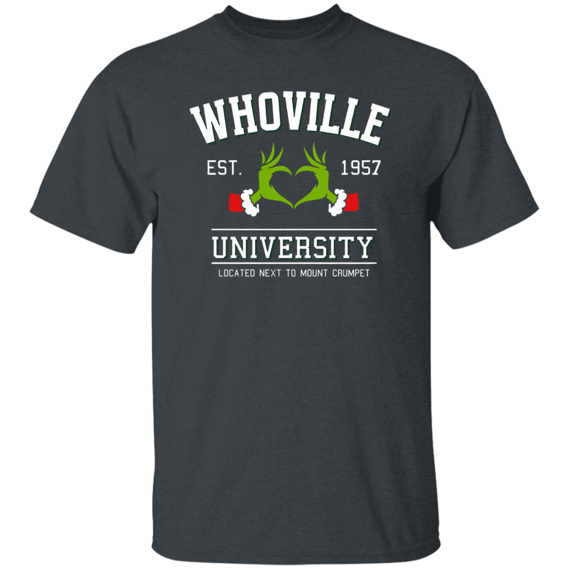 Whoville University Located Next To Mount Crumpet Funny Christmas Teacher Vintage T-Shirt
